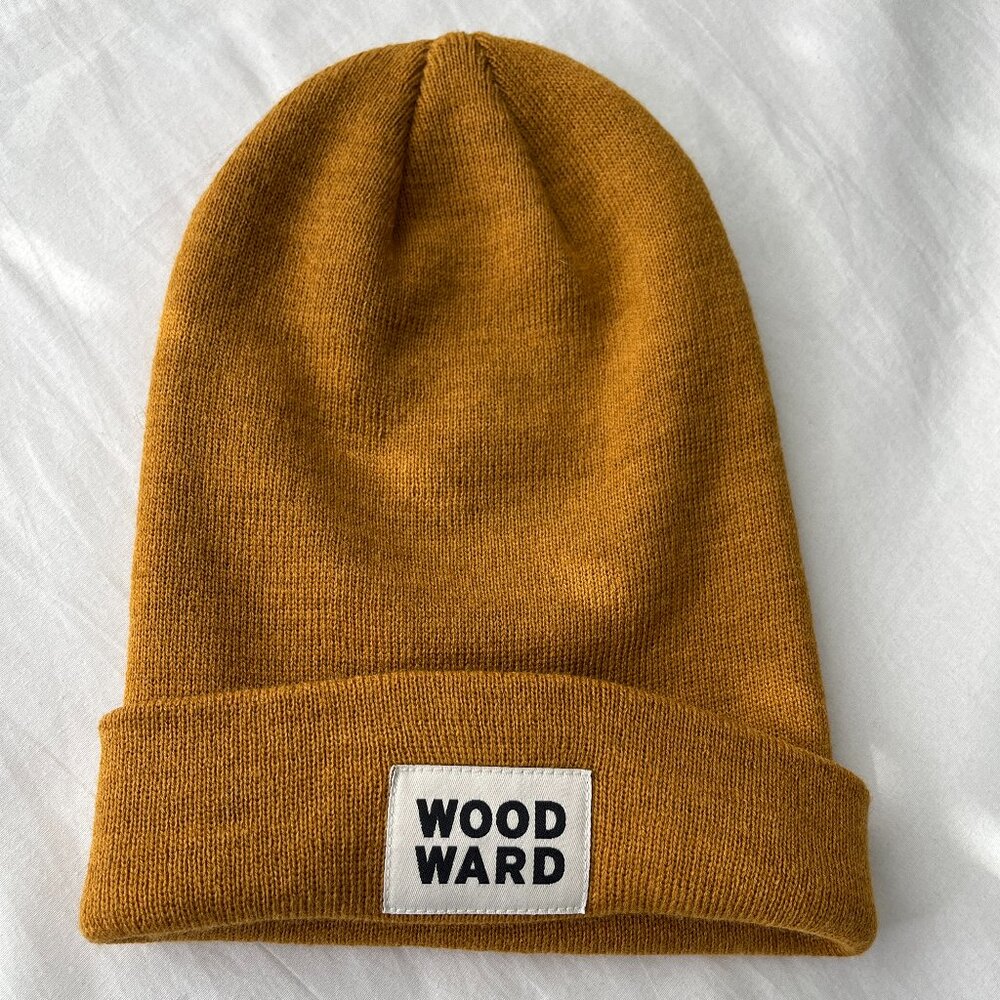 Woodward Mustard Knit Beanie Coal Headwear